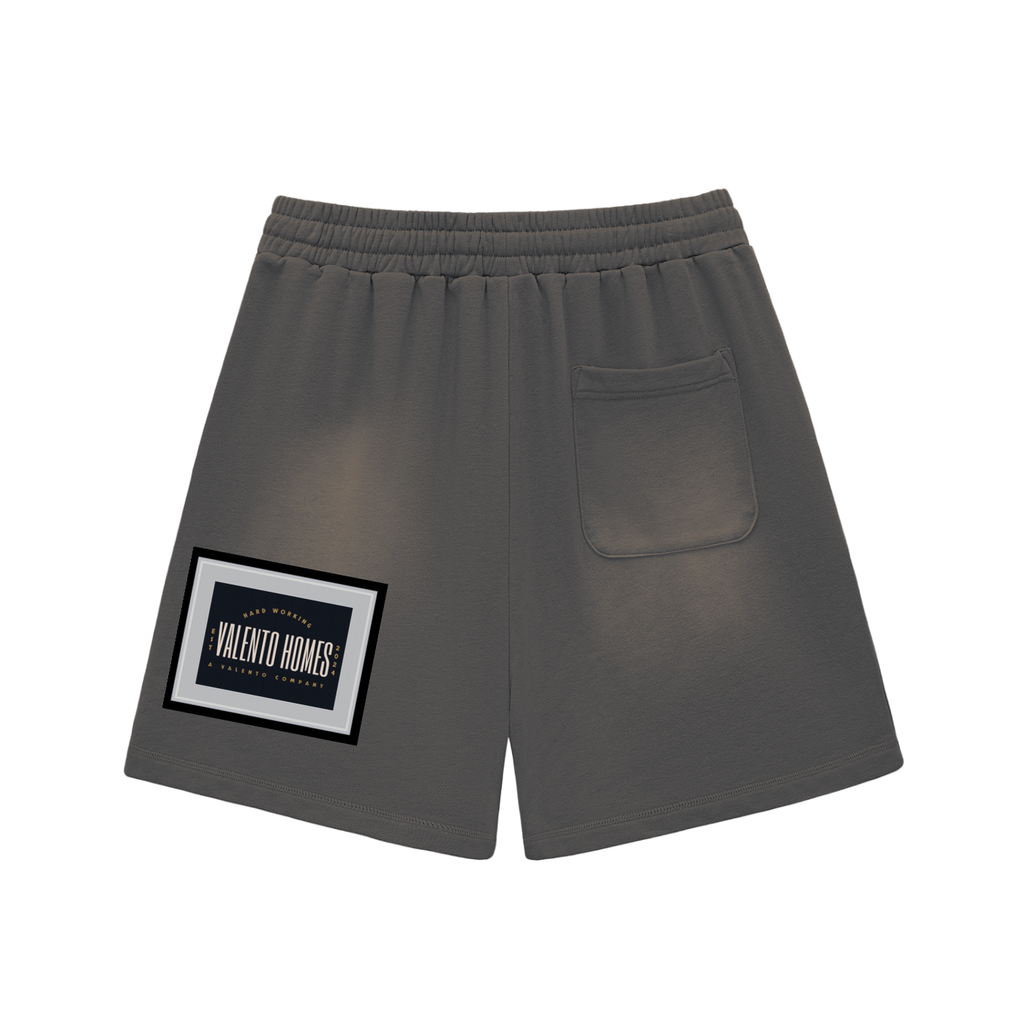Sun Fade Raw Edge Cotton Shorts
