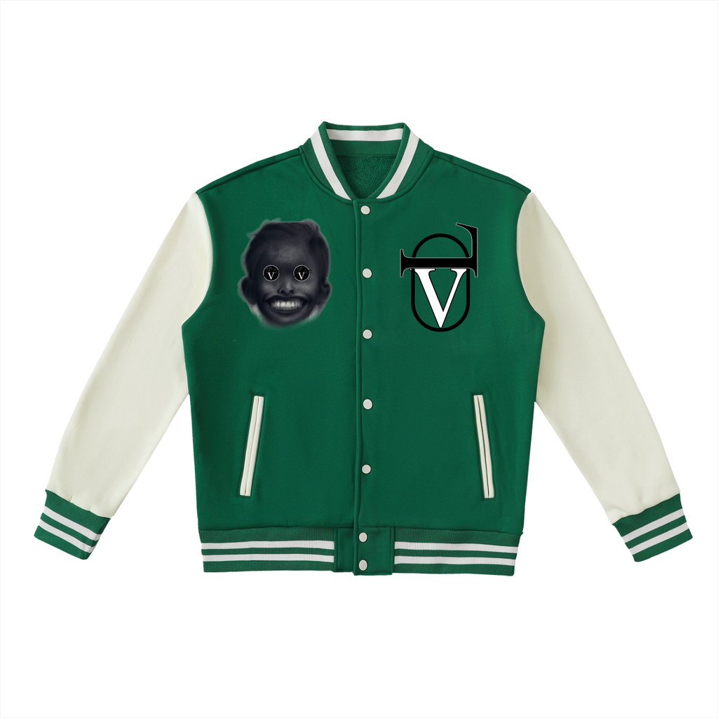 Two-Tone Fleeced Varsity Jacket