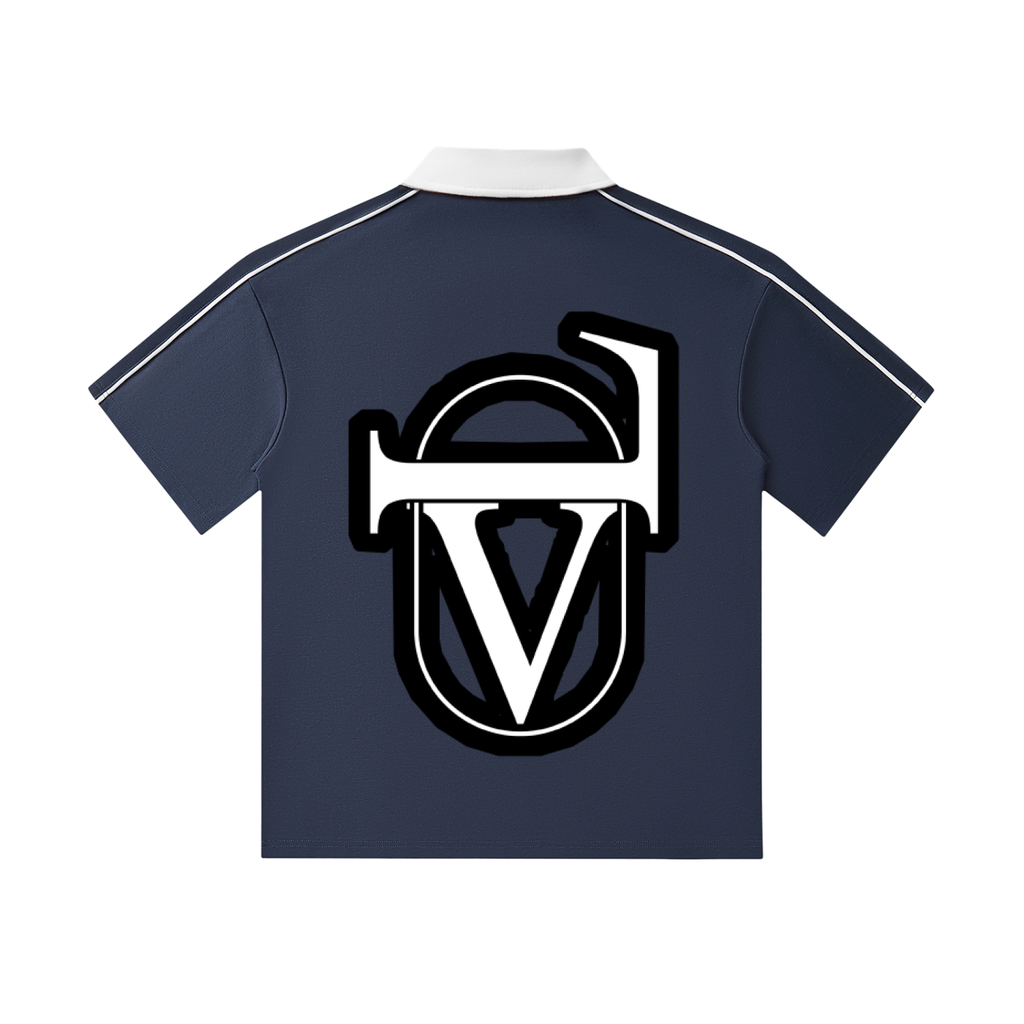 Contrast Collar Short-Sleeve Polo Shirt