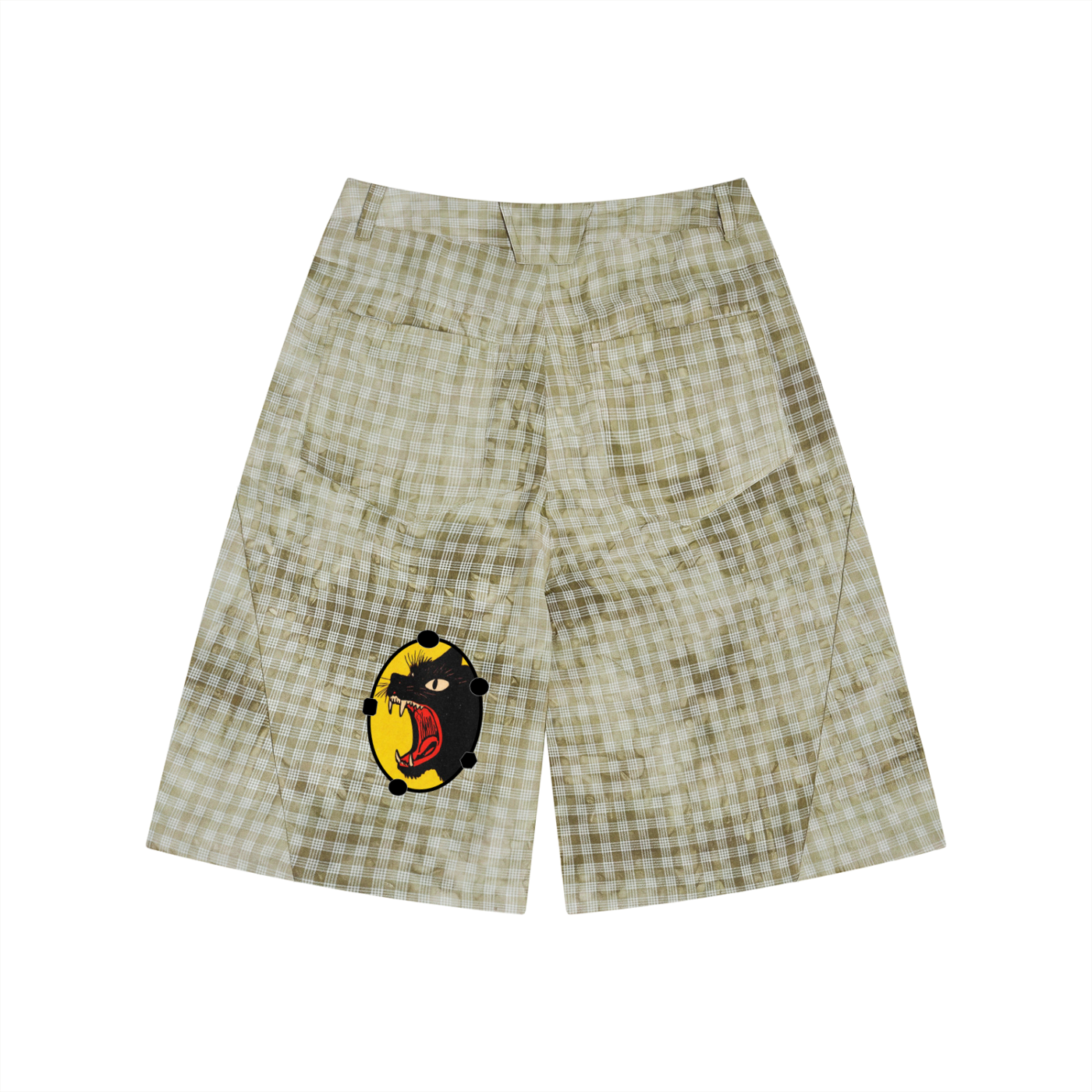 Unisex Vintage Wash Plaid Shorts