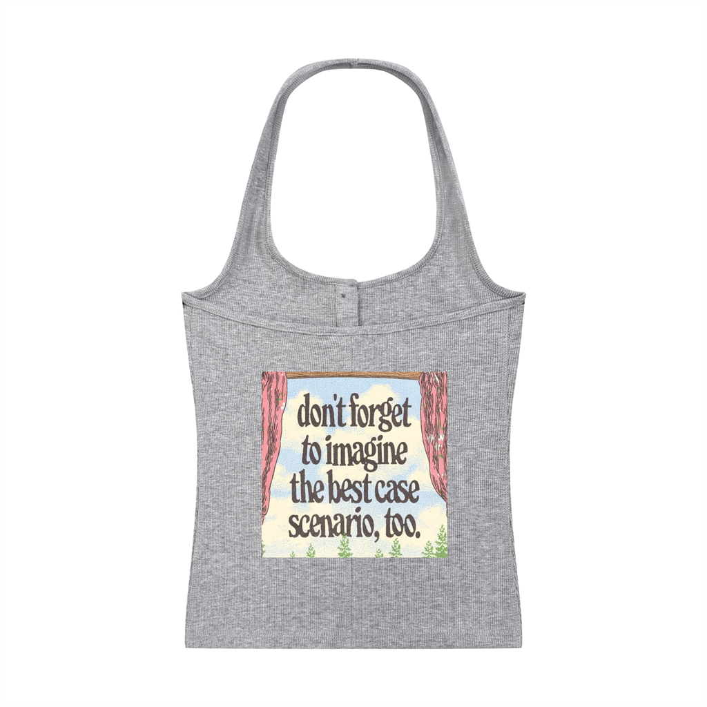 Women's Ribbed Henley Tank Top