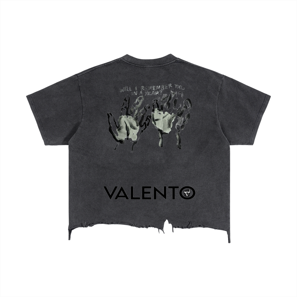 Vintage Wash Boxy Distressed Hem T-Shirt