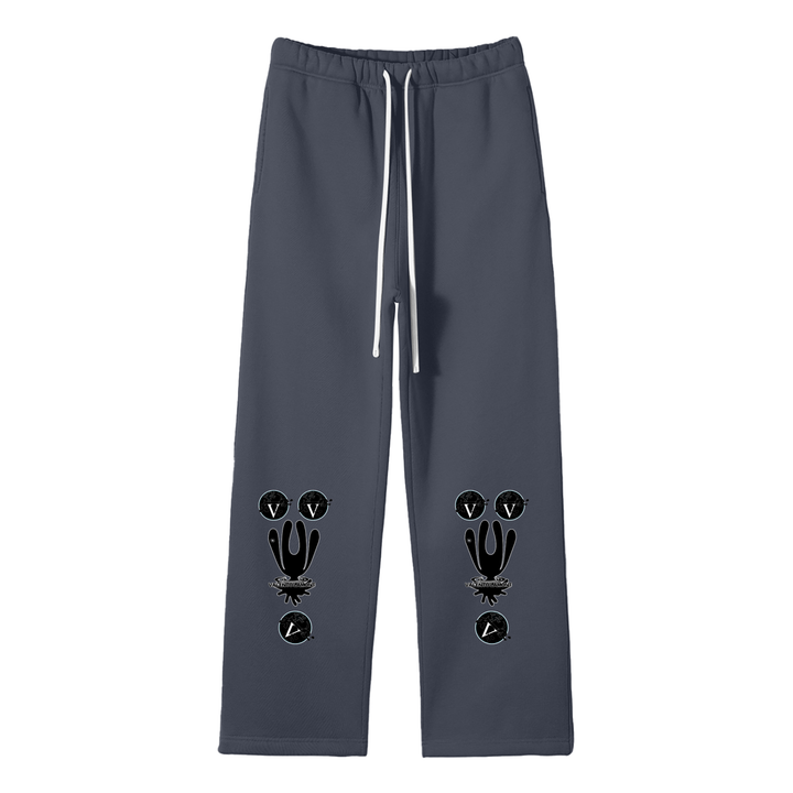 Streetwear Unisex Solid Color Fleece Straight Leg Pants