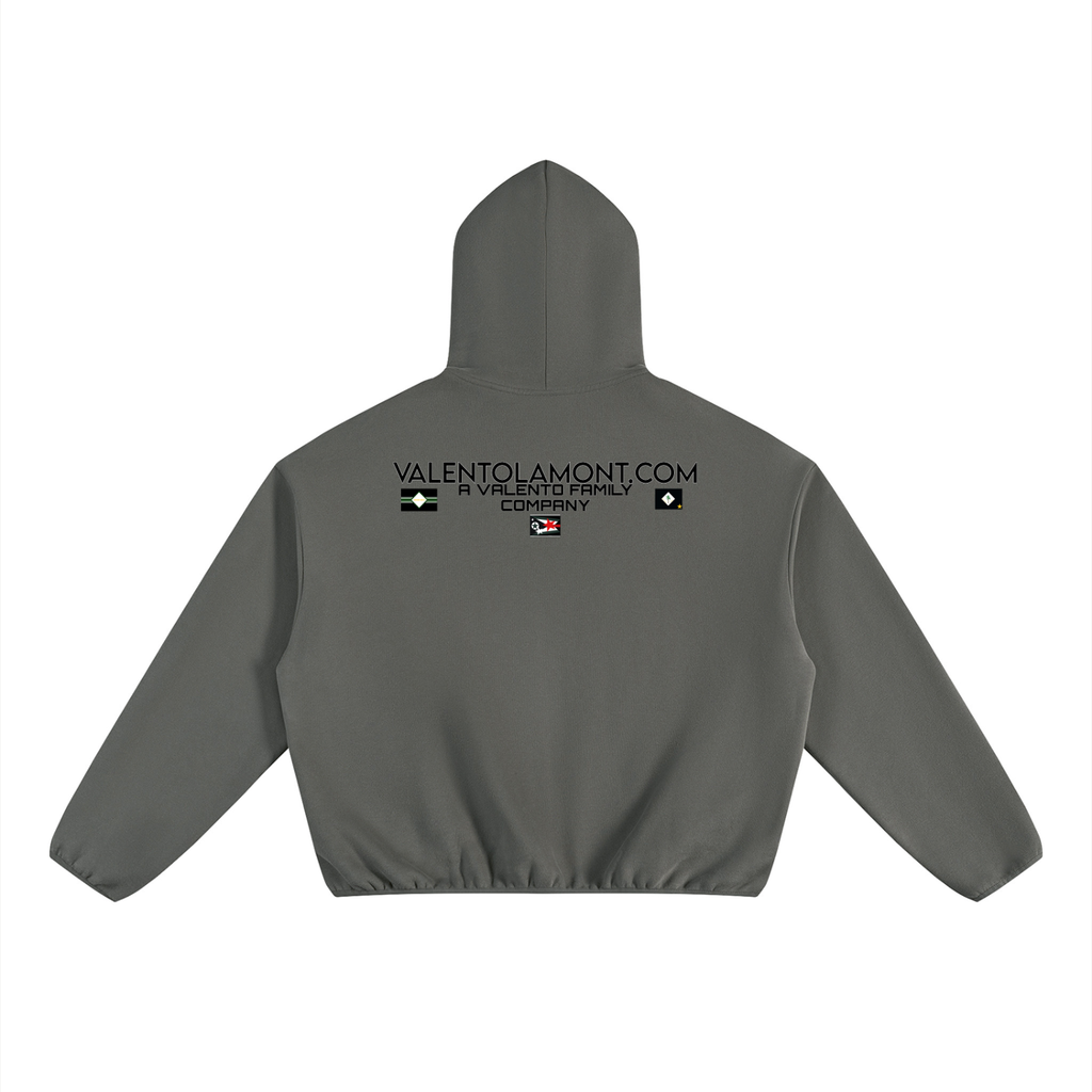 V Boxy Piping Fleece Hoodie