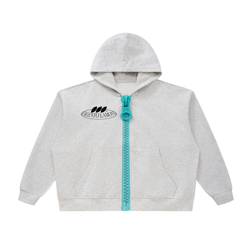 V Oversized Chunky-Zip Boxy Hoodie