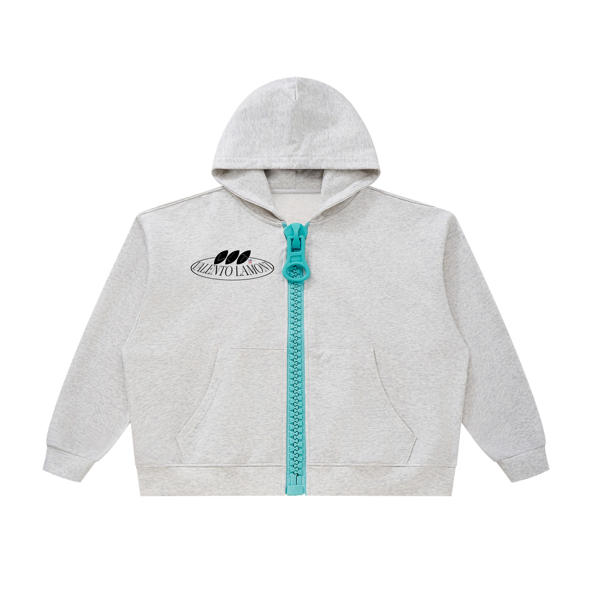 V Oversized Chunky-Zip Boxy Hoodie