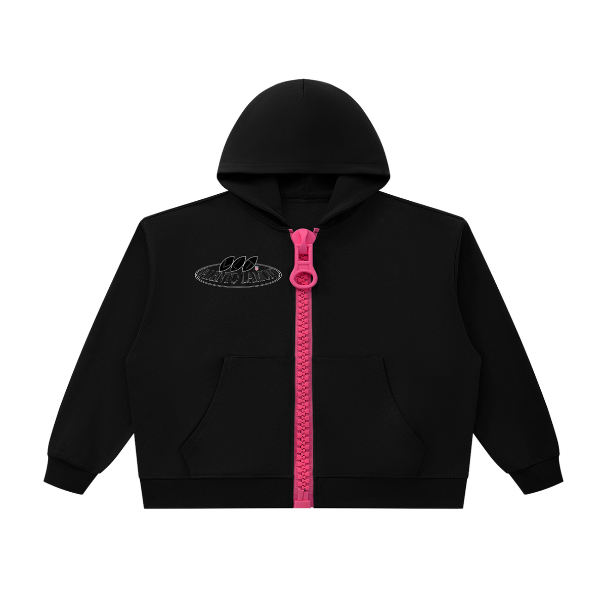 V Oversized Chunky-Zip Boxy Hoodie