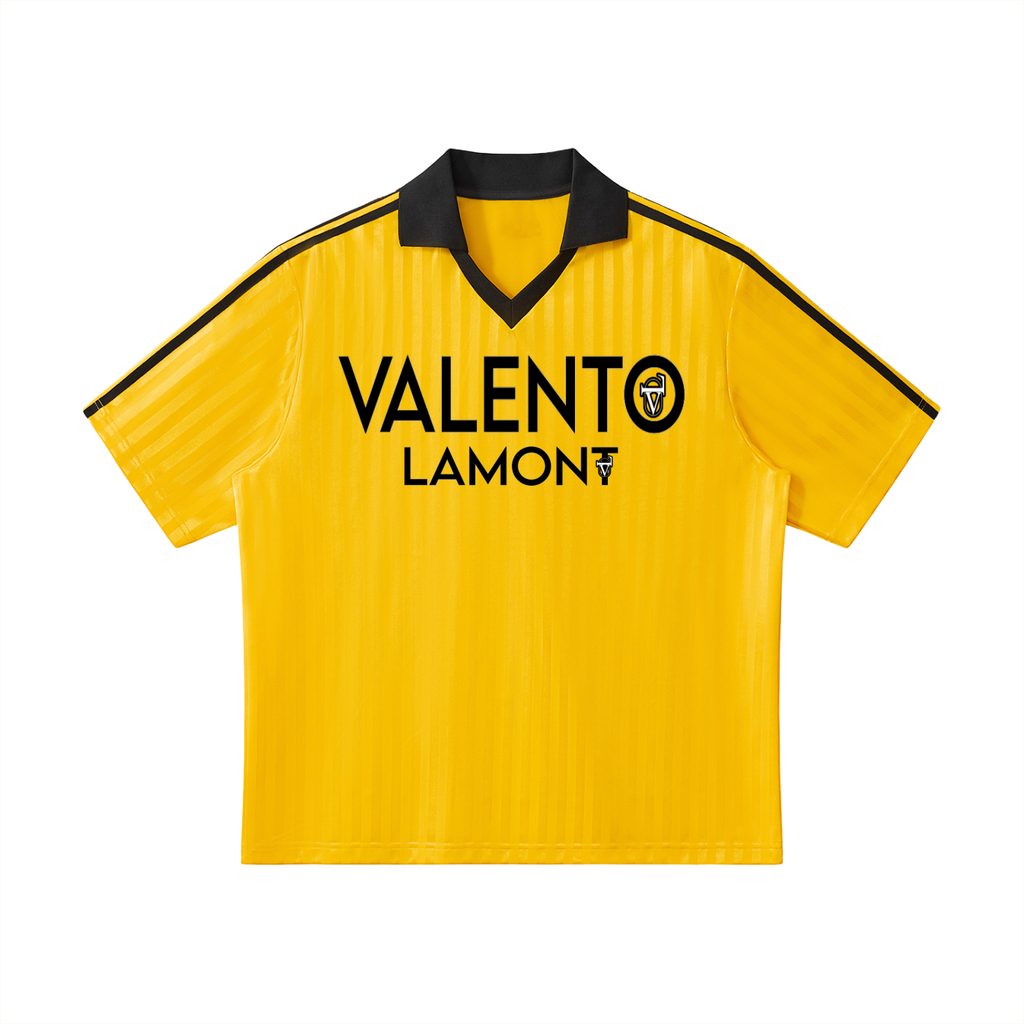 Contrast Collar Striped Soccer Jersey