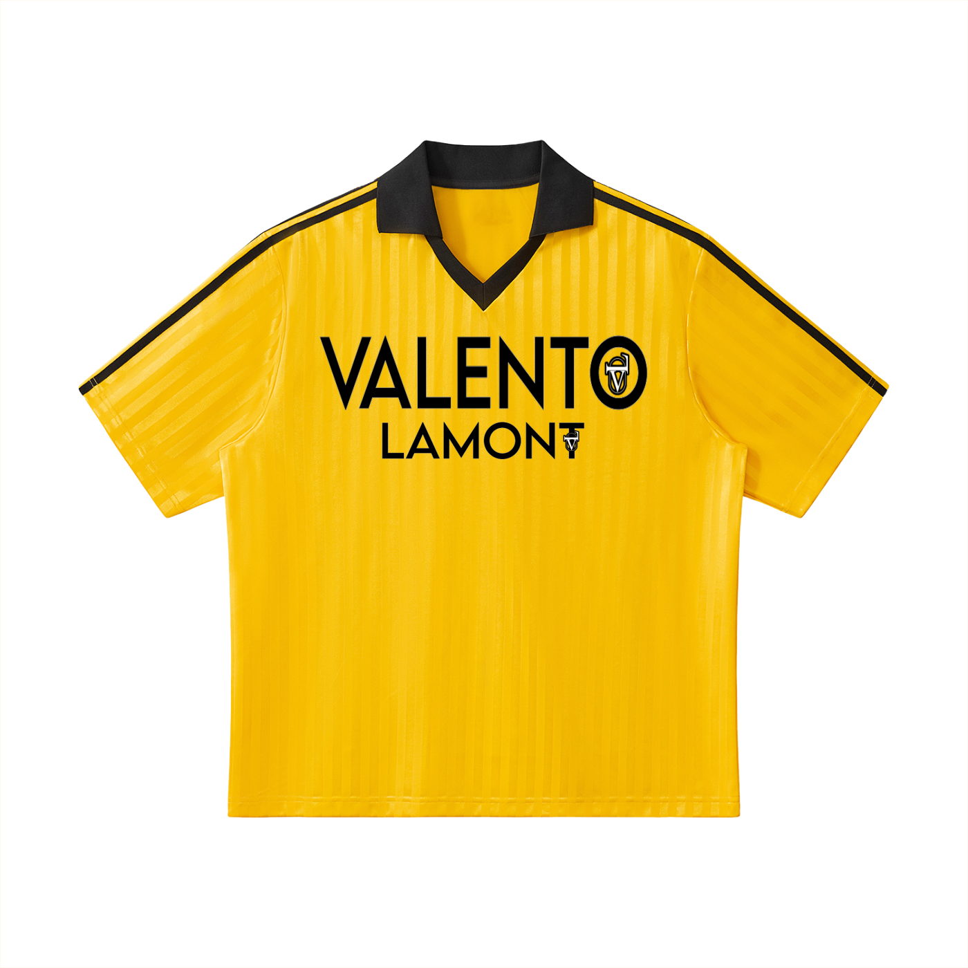 Contrast Collar Striped Soccer Jersey