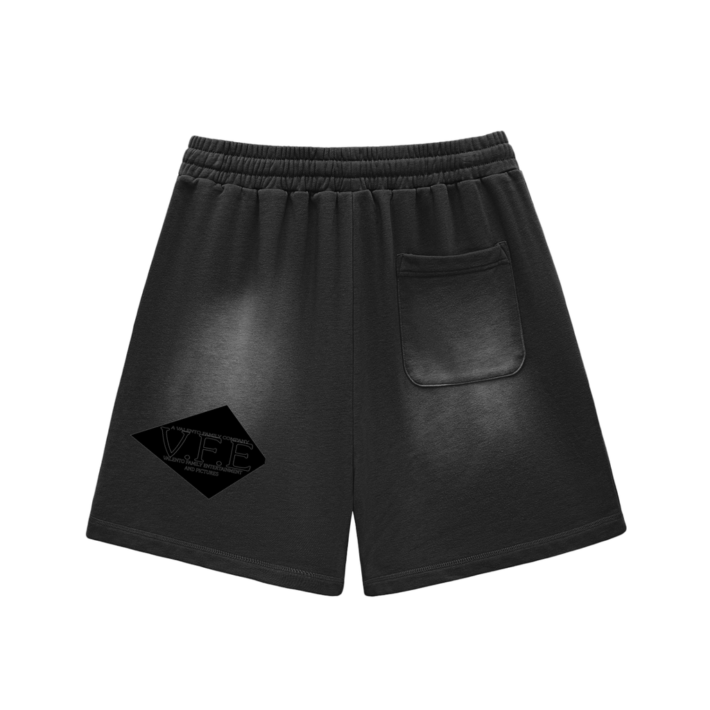 Sun Fade Raw Edge Cotton Shorts