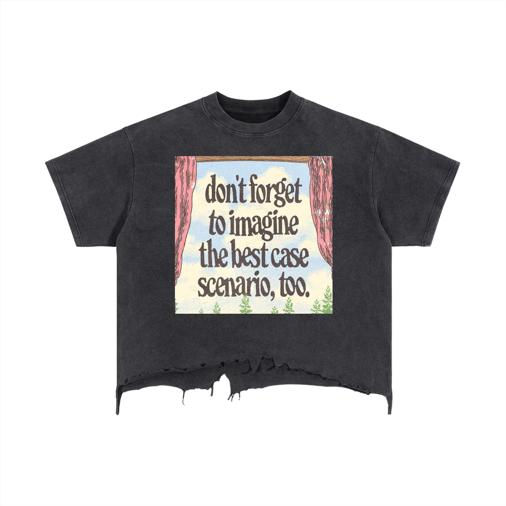 Vintage Wash Boxy Distressed Hem T-Shirt