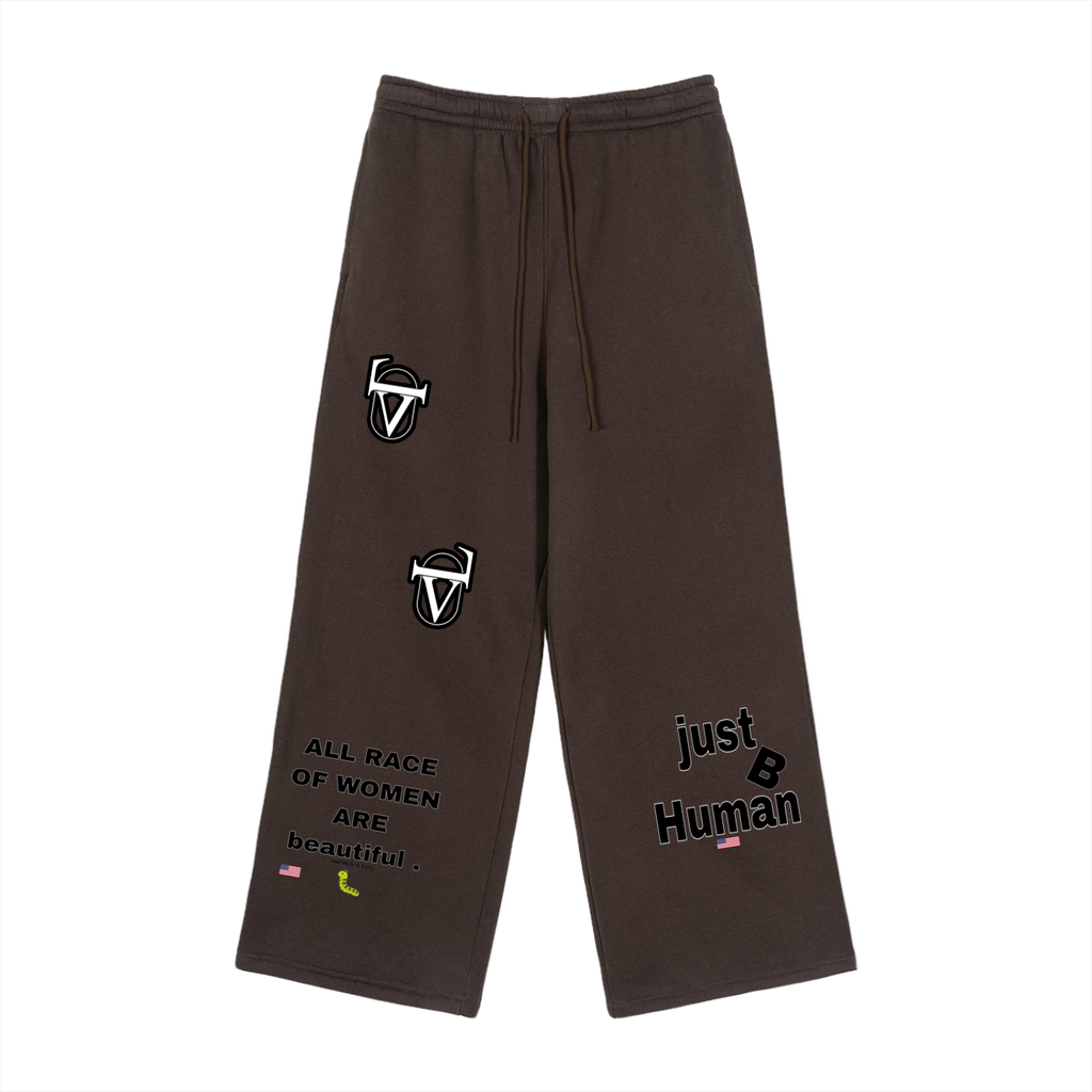 Fleece Drawstring Straight-Leg Sweatpants