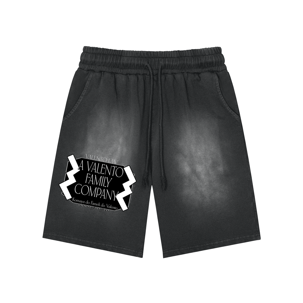 Rectangle Patch Monkey Washed Shorts