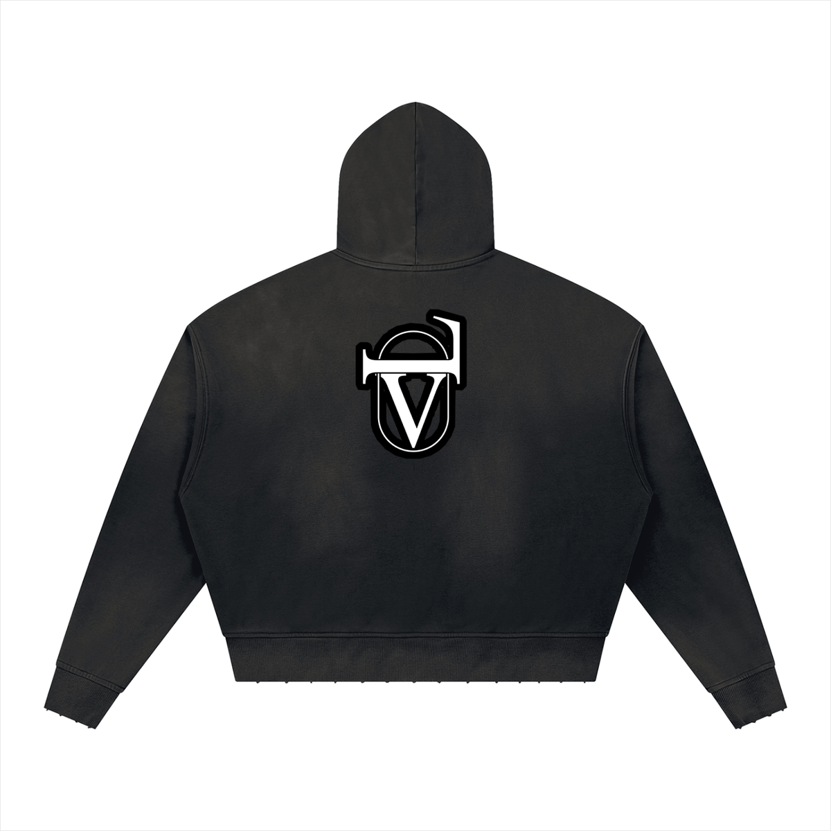 Unisex Sunfade Distressed Boxy Hoodie