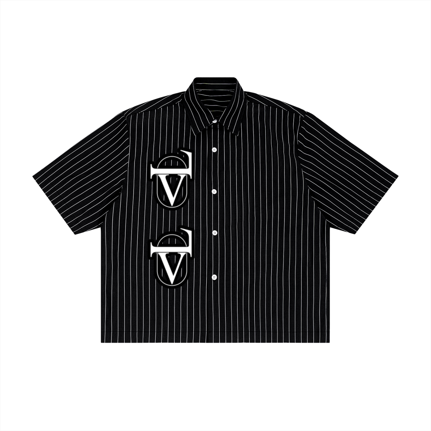 Unisex Striped Boxy Button-Up Shirt