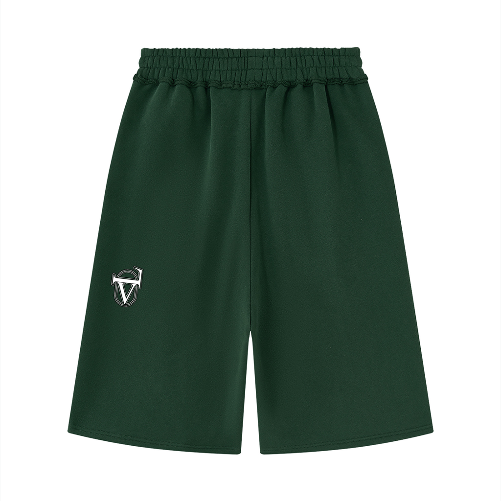 V Raw Edge Fleece Shorts