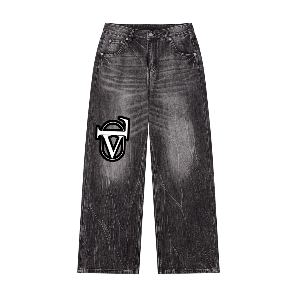Men’s Vintage Wash Wide Leg Jeans
