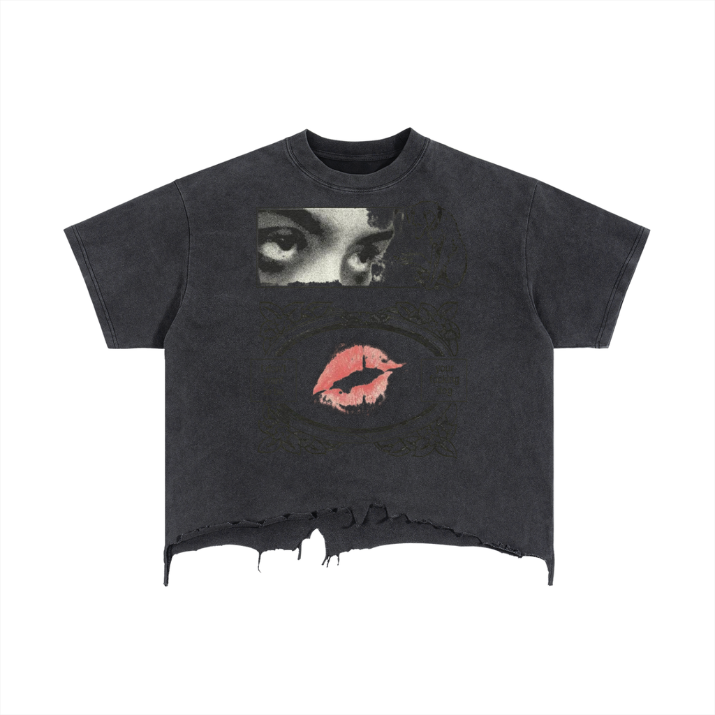 Vintage Wash Boxy Distressed Hem T-Shirt
