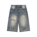 Vintage Wash Baggy Denim Shorts