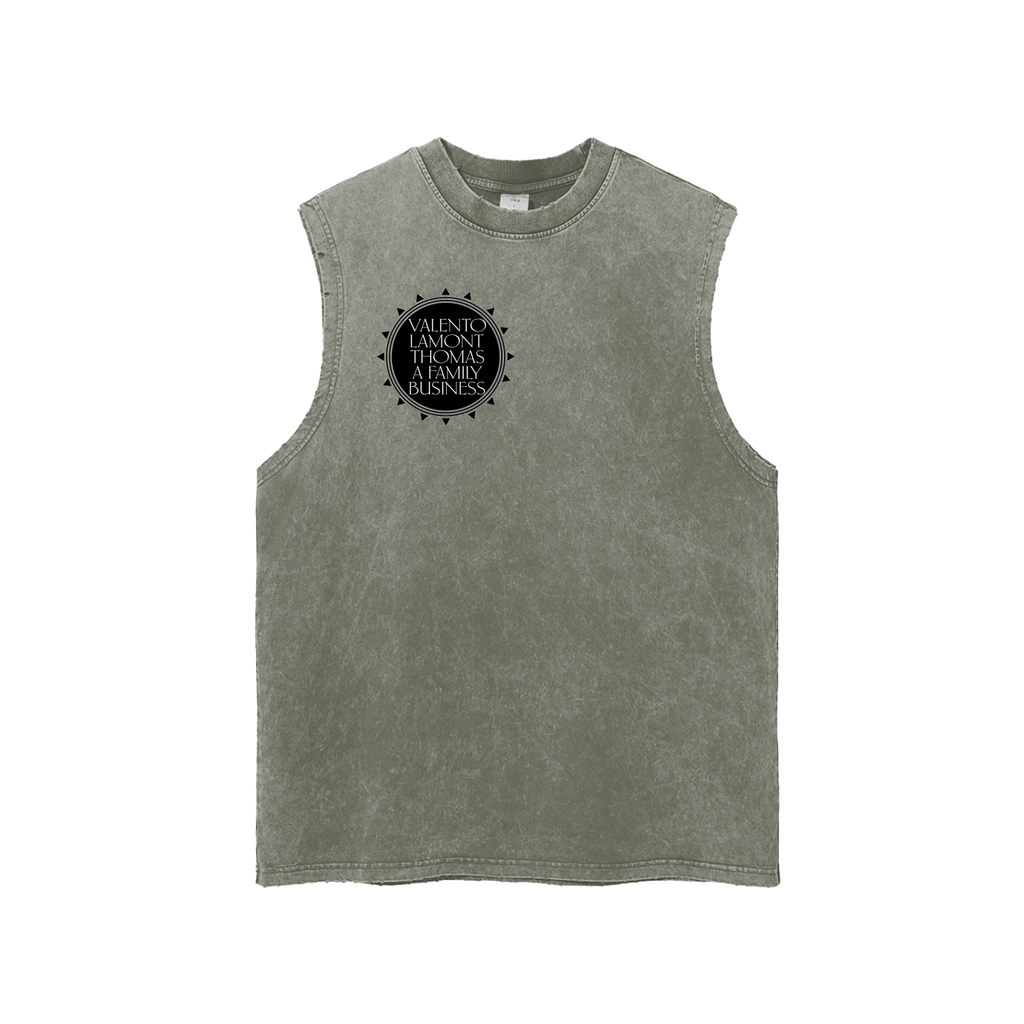 Snow Washed Frayed Hem Tank Top