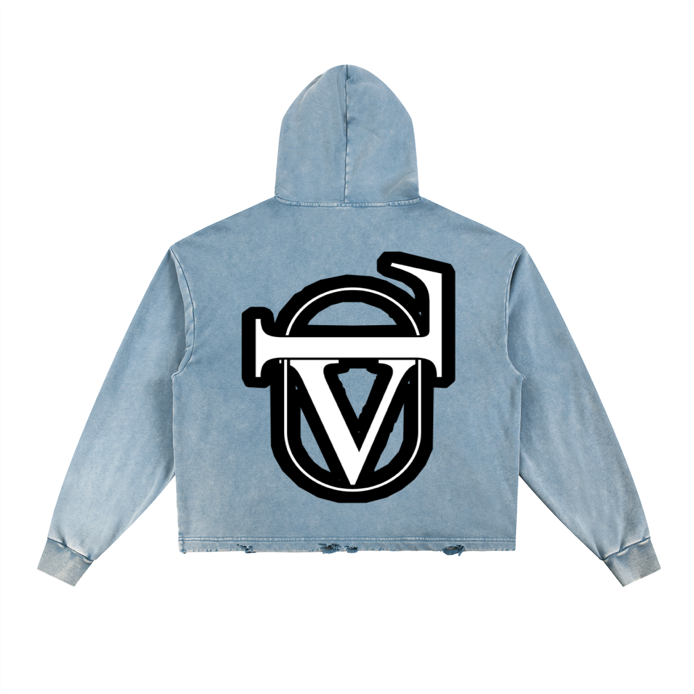 Vintage Washed Frayed-Hem Hoodie