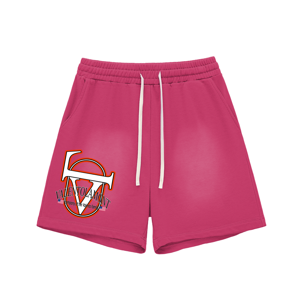 Sun Fade Raw Edge Cotton Shorts