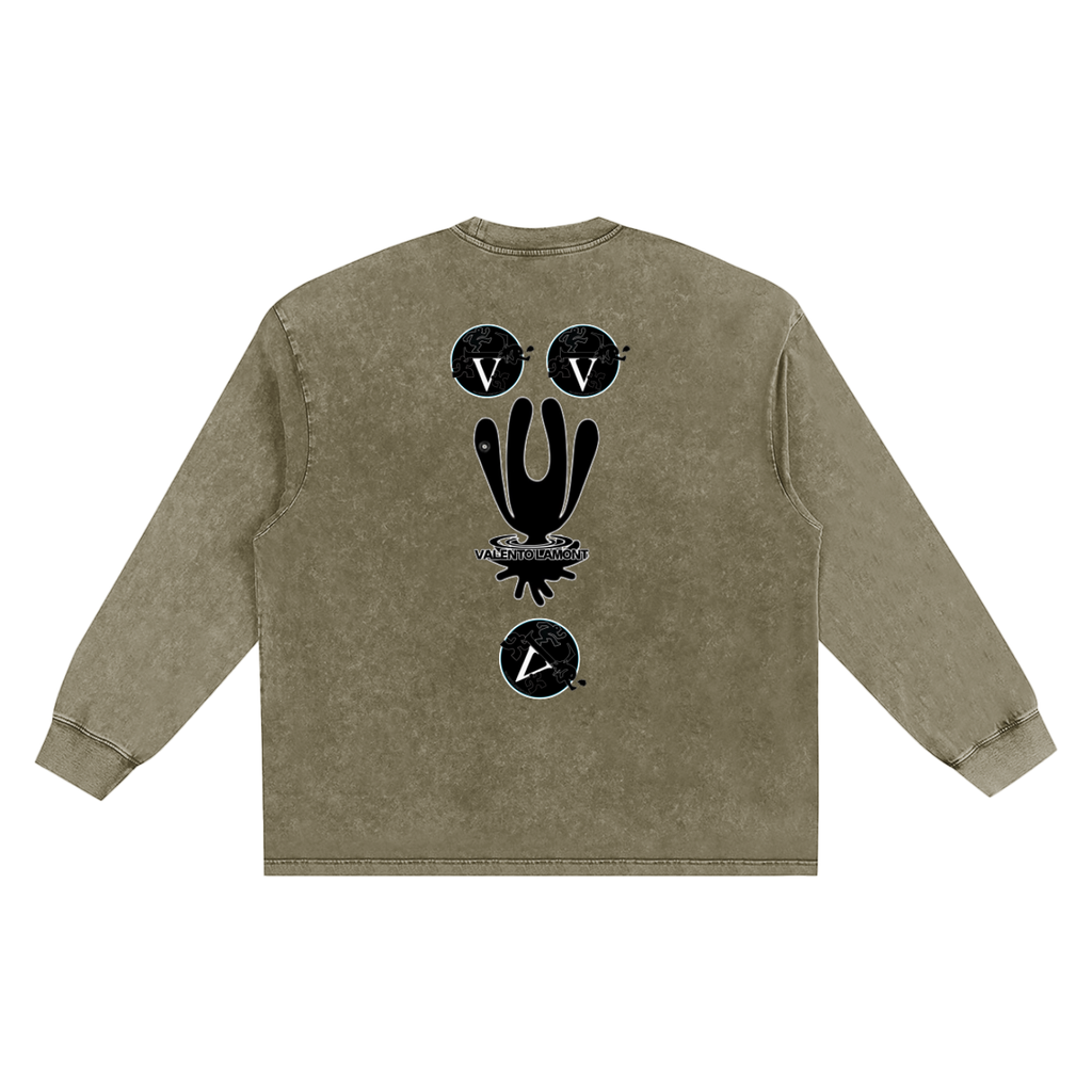 Snow Washed Oversize Long Sleeve T-shirt
