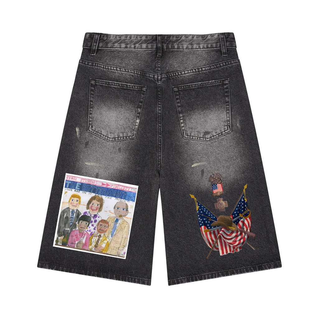 Men’s Vintage Wash Wide Leg Denim Shorts