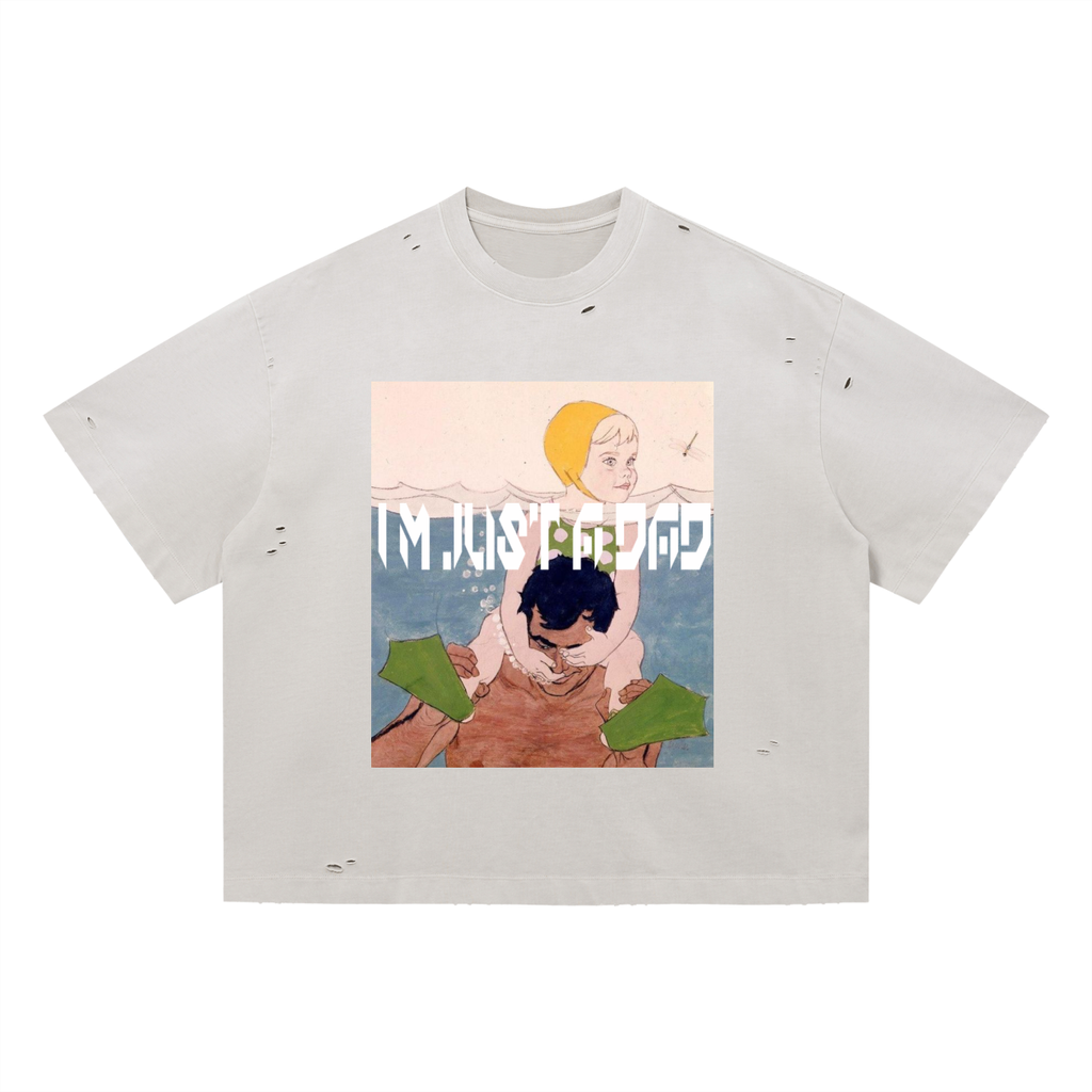 Vintage Washed Distressed Boxy Oversized T-Shirt