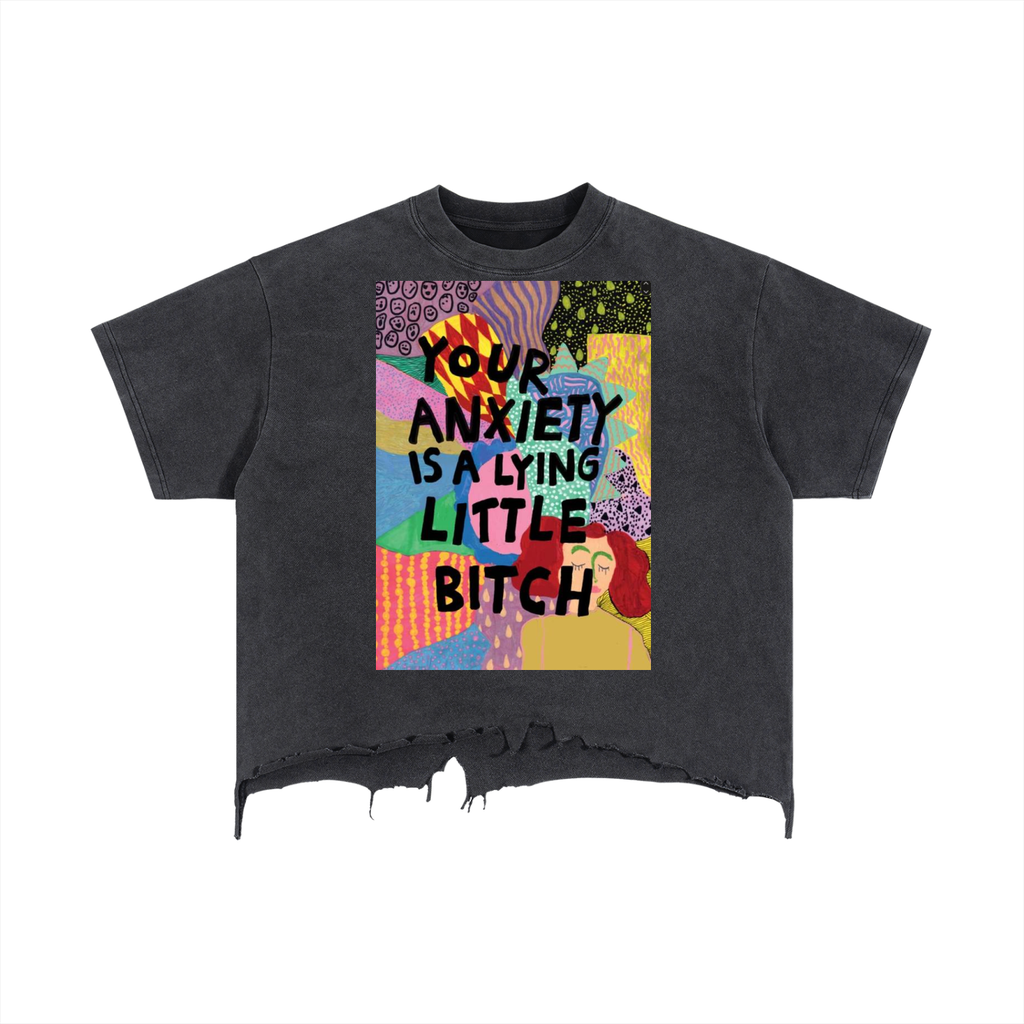 Vintage Wash Boxy Distressed Hem T-Shirt