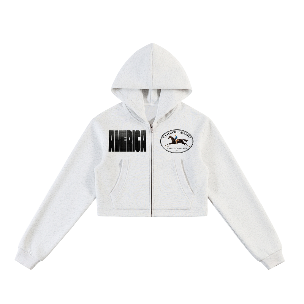 Essential Cropped Zip-Up Hoodie