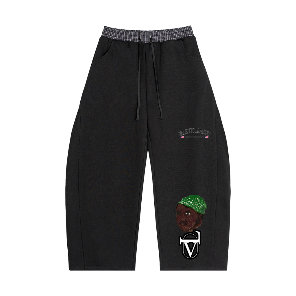Plaid Waistband Barrel Sweatpants