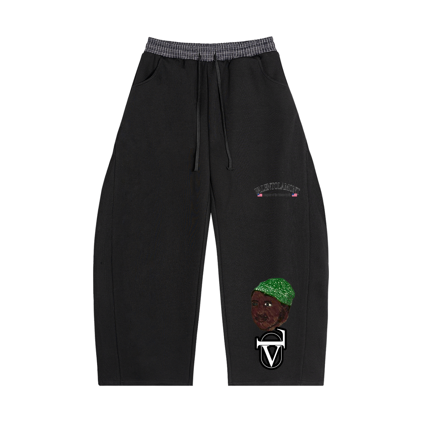 Plaid Waistband Barrel Sweatpants