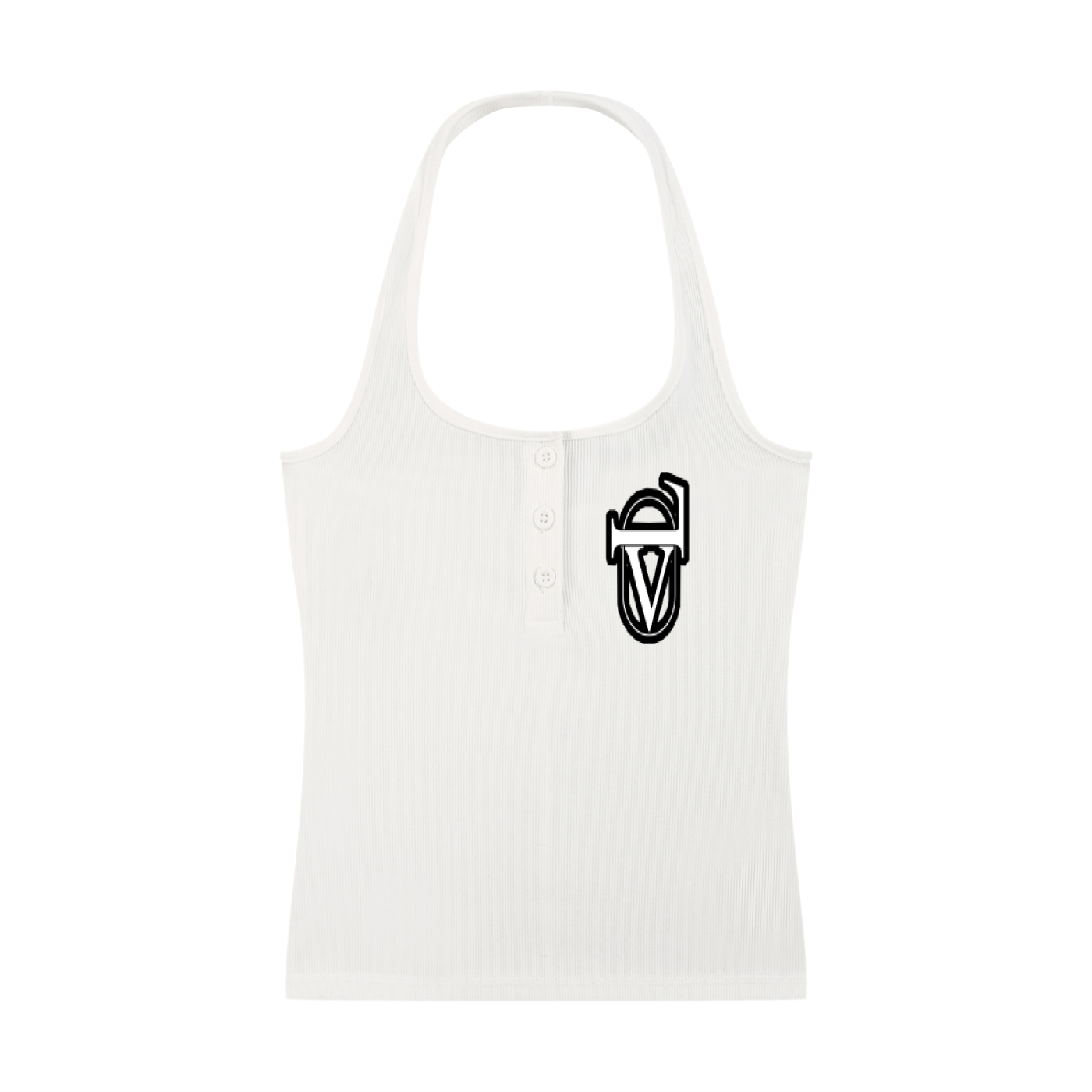 Women's Ribbed Henley Tank Top