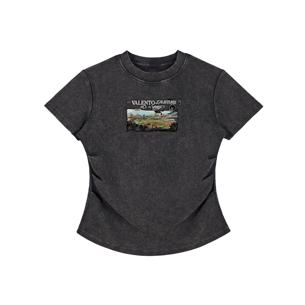 Vintaged-Wash Bodycon Cotton T-Shirt