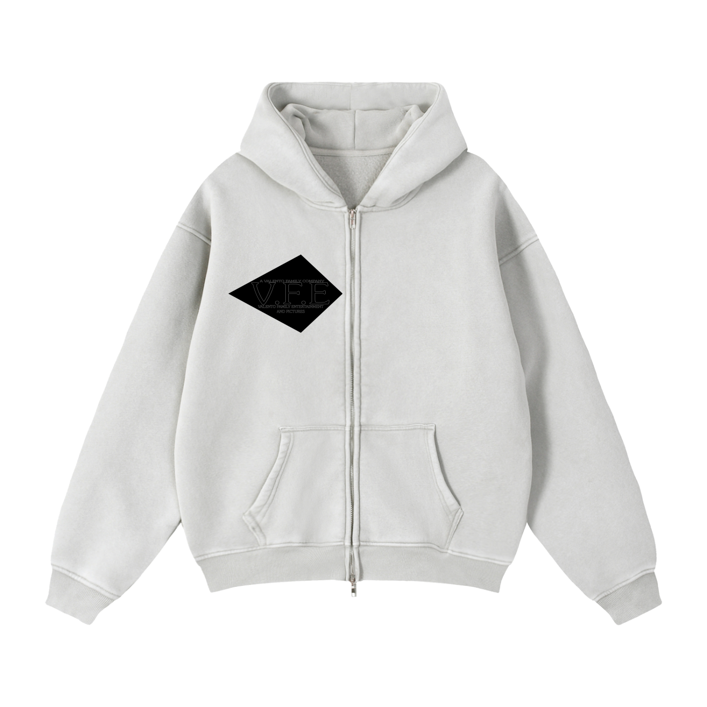 Zip-Through Boxy Fleece Hoodie