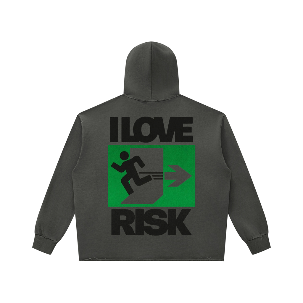 Unisex Vintage Wash Raw Edge Hoodie