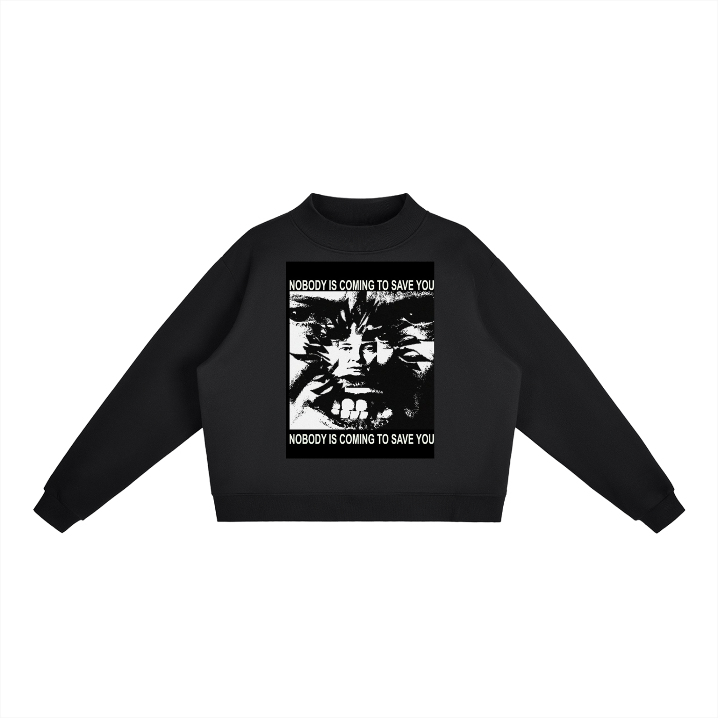 Essential Fleece Mock-Neck Crew Sweatshirt