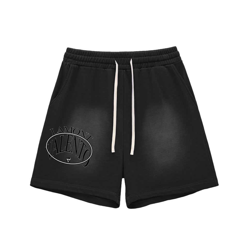 Sun Fade Raw Edge Cotton Shorts