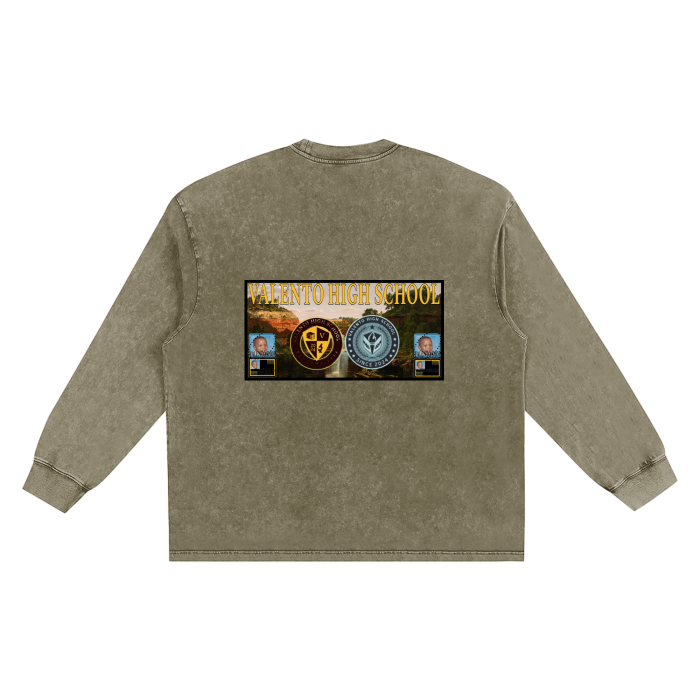 Snow Washed Oversize Long Sleeve T-shirt