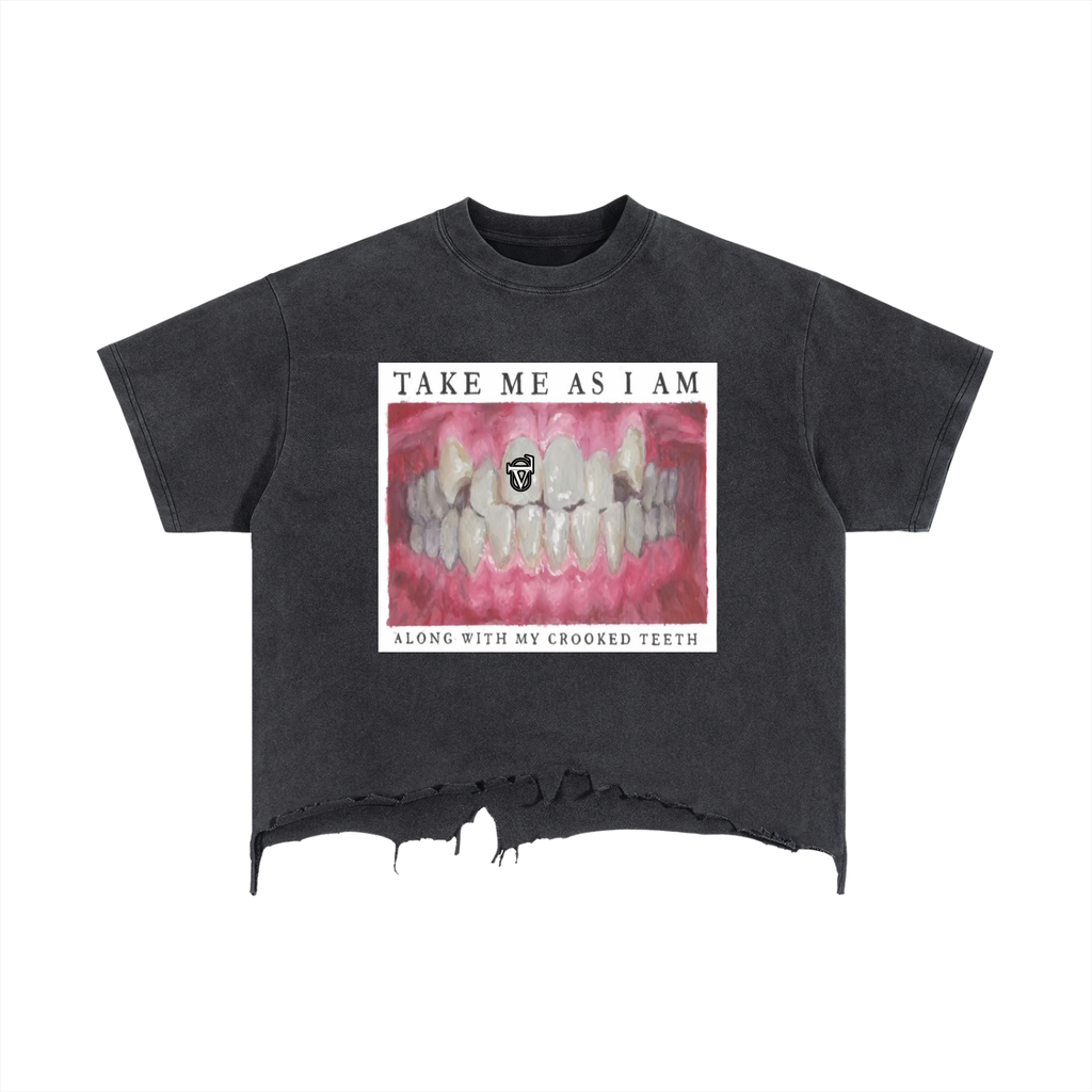 Vintage Wash Boxy Distressed Hem T-Shirt