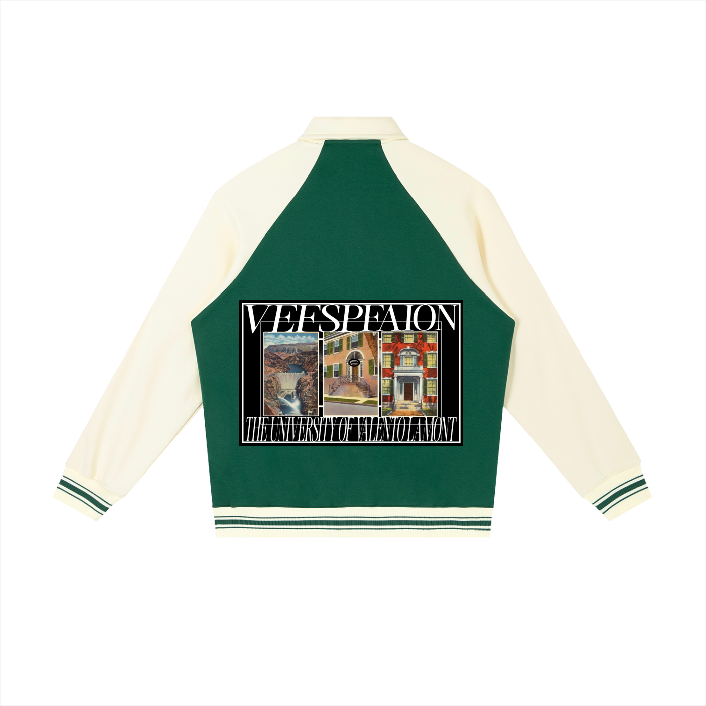 Contrast Raglan Sleeve Baseball Jacket