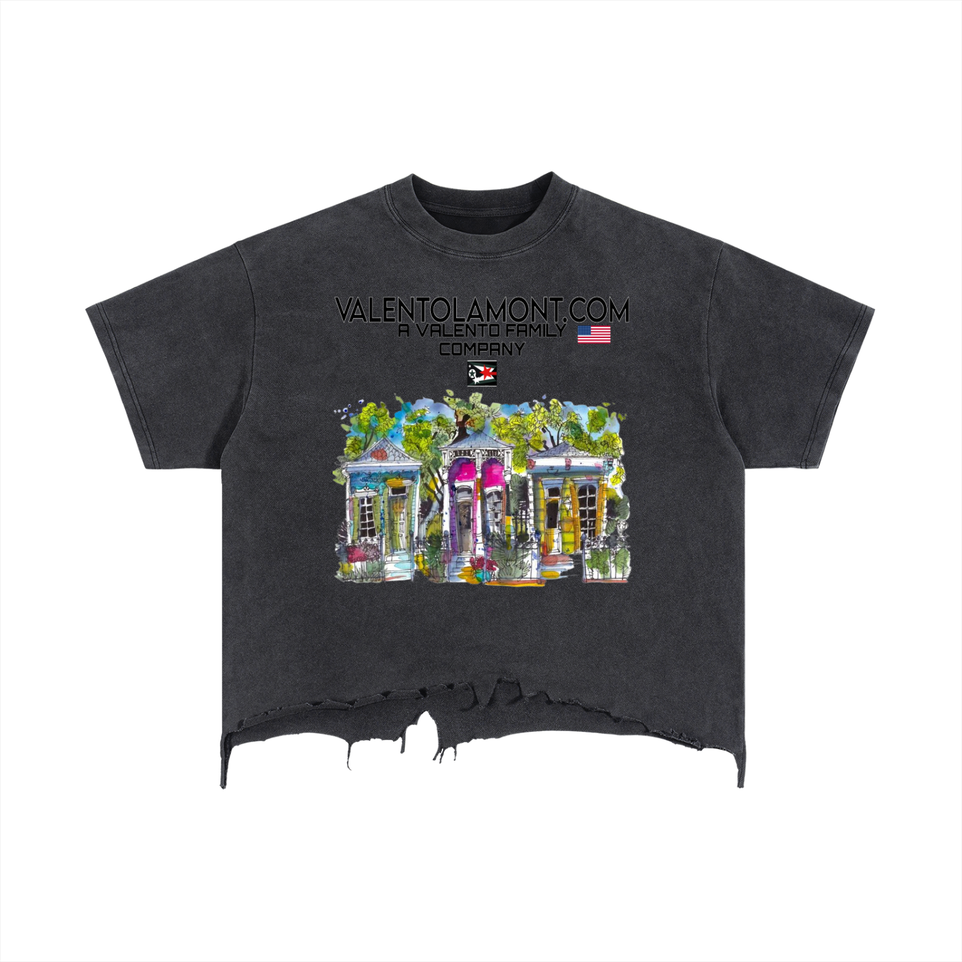 Vintage Wash Boxy Distressed Hem T-Shirt