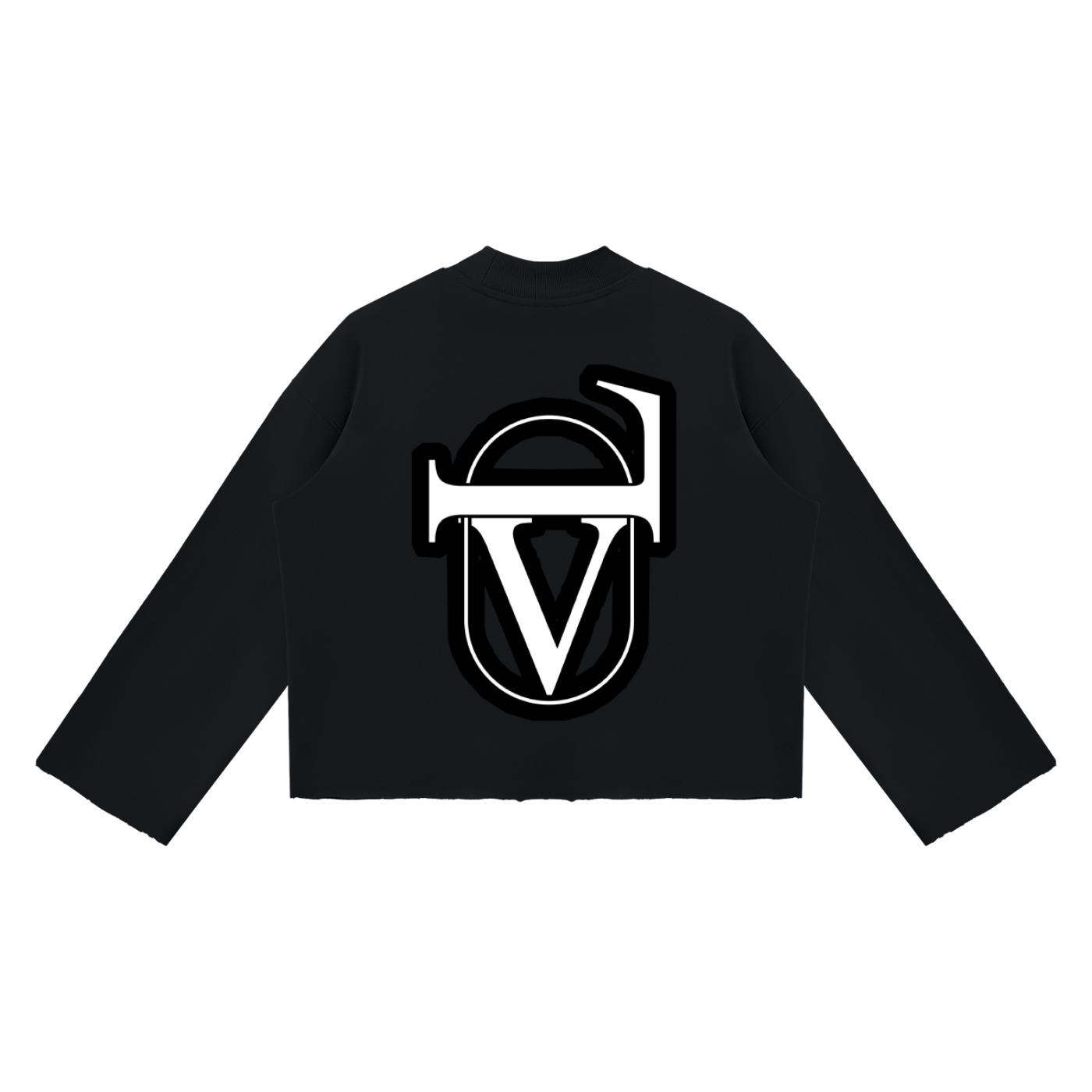 Unisex Mock Neck Raw Edge Boxy Sweatshirt