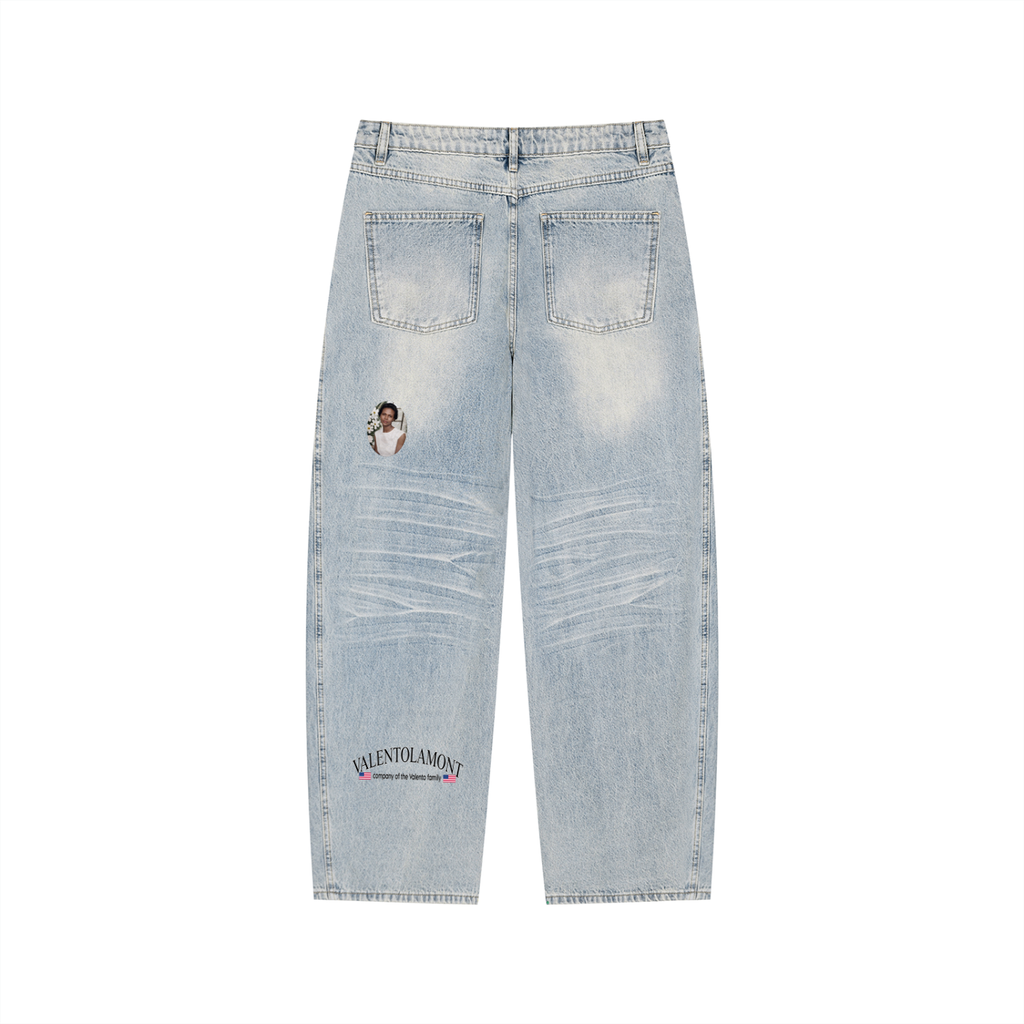 Men’s Enzyme Wash Wide Leg Jeans