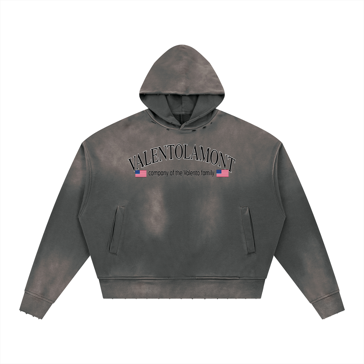 Unisex Sunfade Distressed Boxy Hoodie