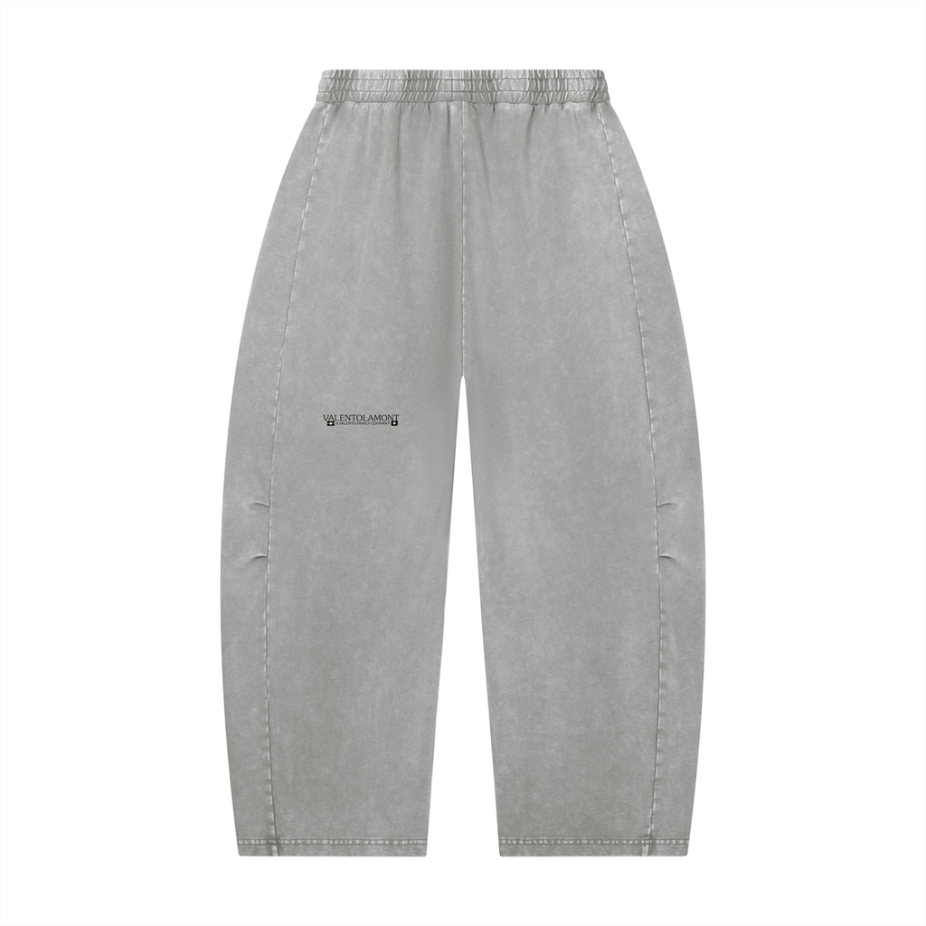 Unisex Mineral Wash Barrel Leg Pants