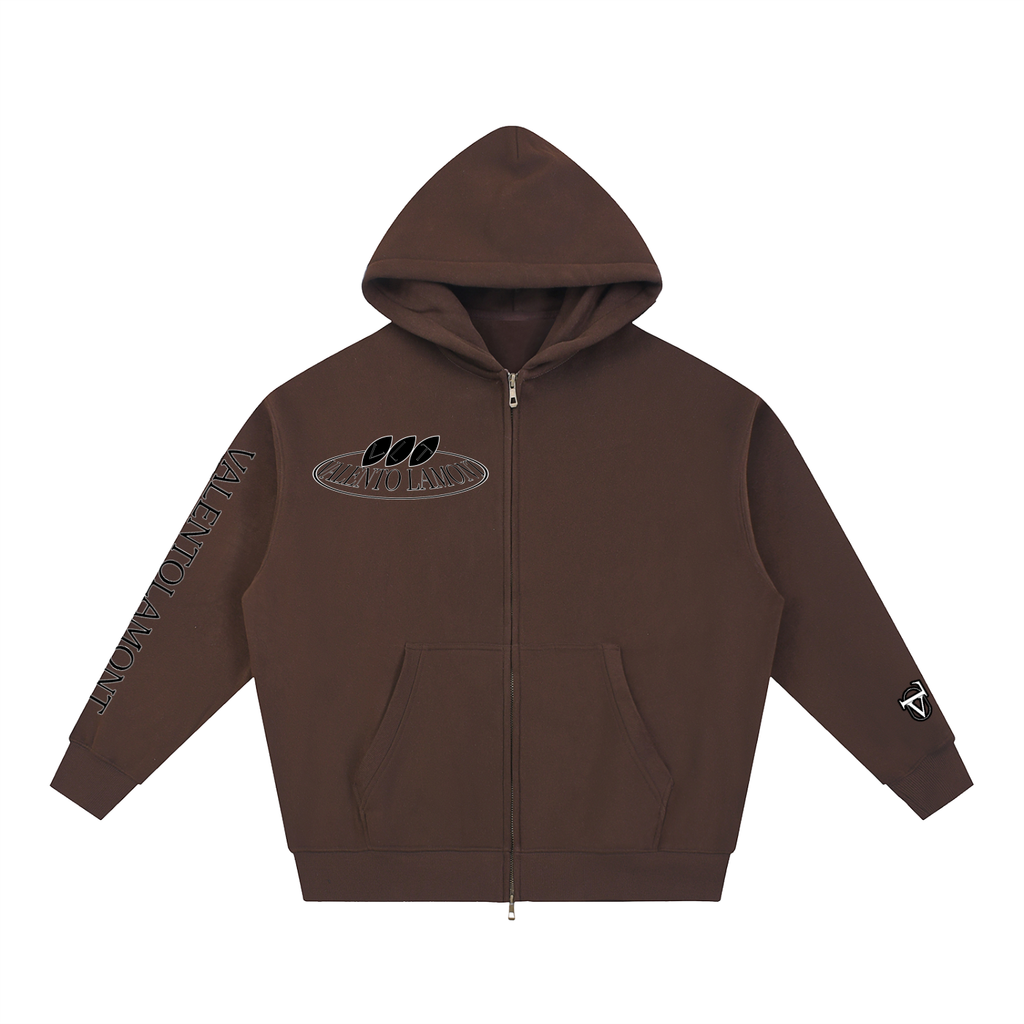 V Oversized Fleece Boxy Hoodie