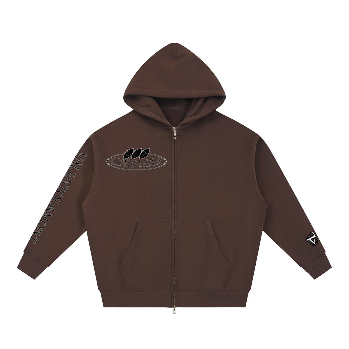 V Oversized Fleece Boxy Hoodie