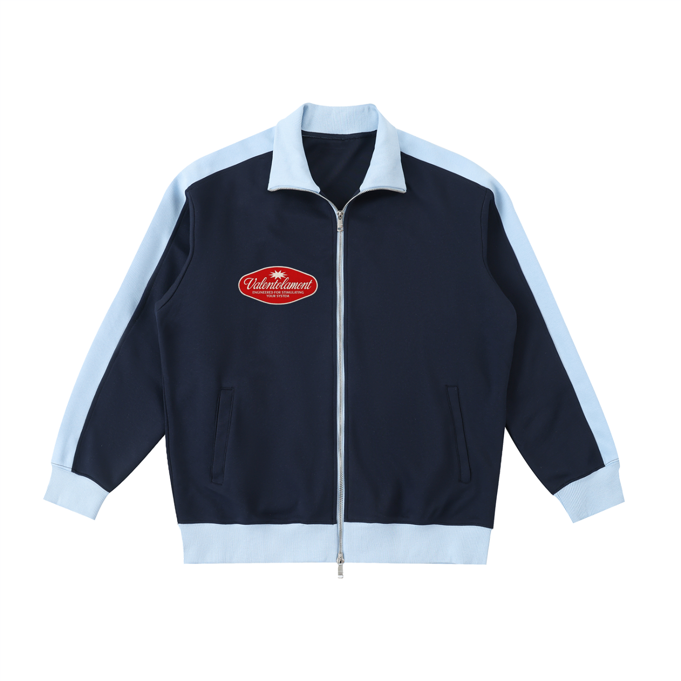 Contrast Trim Stand Collar Jacket